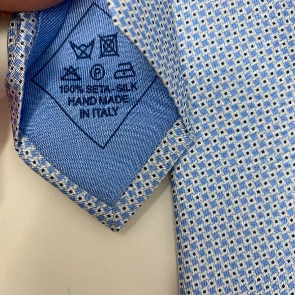 NEW brioni blue print silk mens neck tie